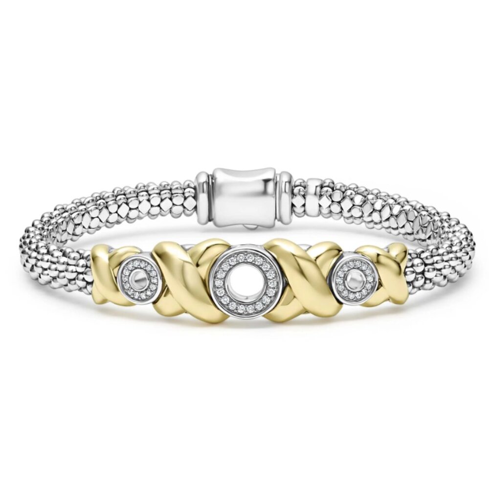 Embrace 18K Gold XO Diamond Bracelet | 6mm from Lagos Sz M(7)